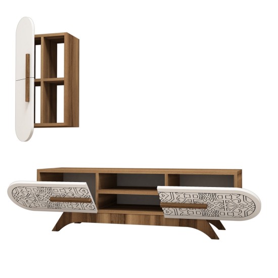 TV Unit Defne - Walnut, White Walnut
White TV Unit Defne - Walnut, White Walnut
White