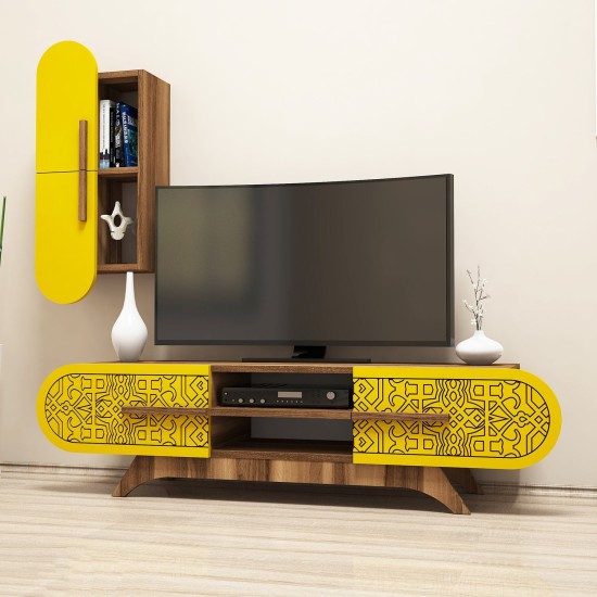 TV Unit Defne - Walnut, Yellow Walnut
Yellow TV Unit Defne - Walnut, Yellow Walnut
Yellow