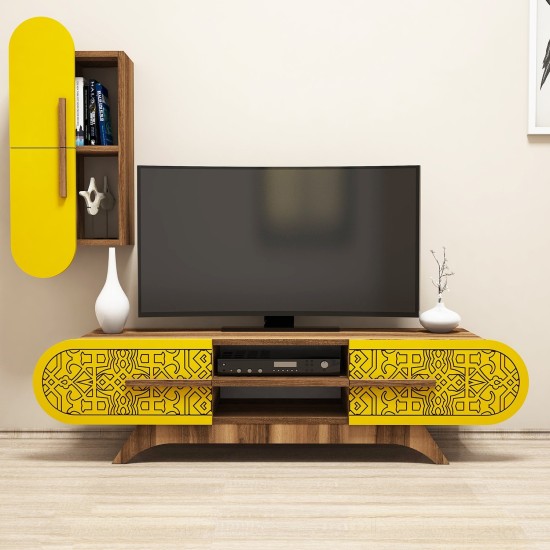 TV Unit Defne - Walnut, Yellow Walnut
Yellow TV Unit Defne - Walnut, Yellow Walnut
Yellow