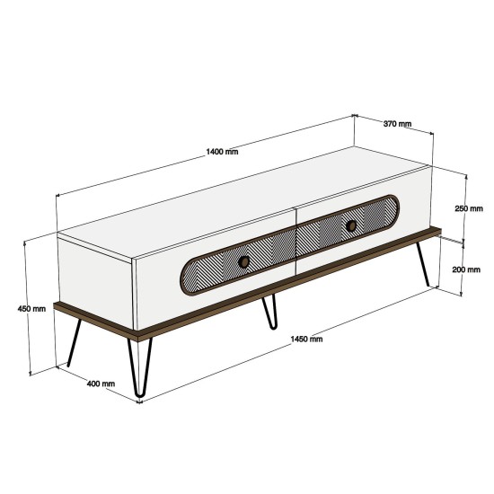 TV Stand Ekol - White White TV Stand Ekol - White White