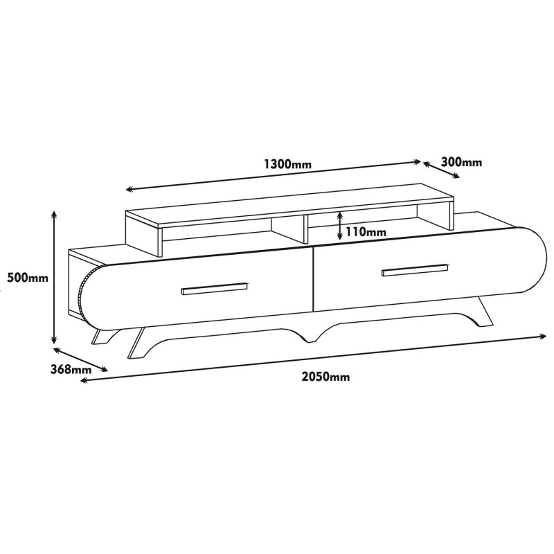 TV Stand Flora - Walnut, White Walnut
White
