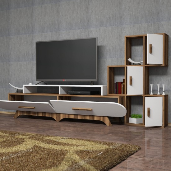 TV Unit Flora S - Walnut, White Walnut
White TV Unit Flora S - Walnut, White Walnut
White