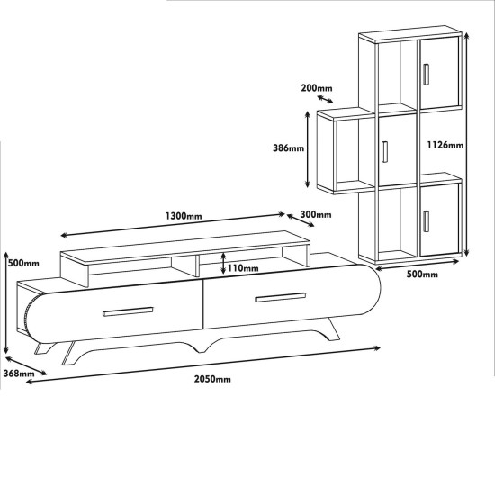 TV Unit Flora S - Walnut, White Walnut
White TV Unit Flora S - Walnut, White Walnut
White