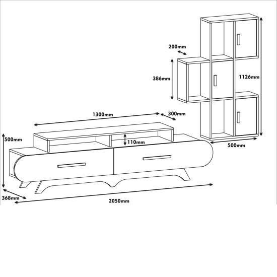 TV Unit Flora S - Walnut, Cream Walnut
Cream