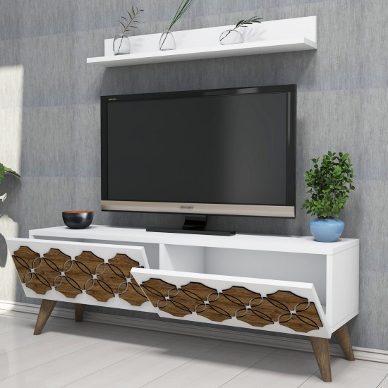TV Unit Nisan - White White TV Unit Nisan - White White