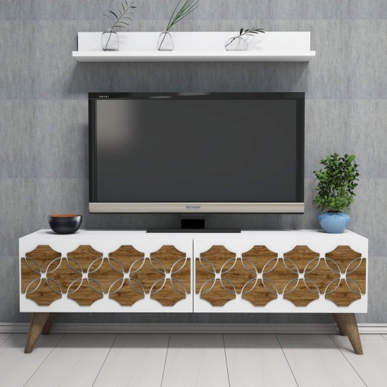 TV Unit Nisan - White White TV Unit Nisan - White White