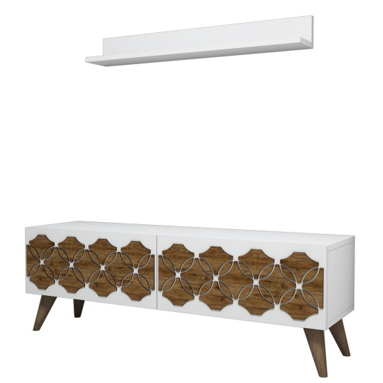 TV Unit Nisan - White White TV Unit Nisan - White White
