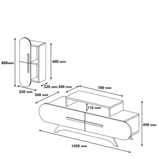 TV Unit Rose S - Walnut, Yellow Walnut
Yellow