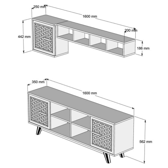 TV Unit Ayla - Walnut, Cream Walnut
Cream