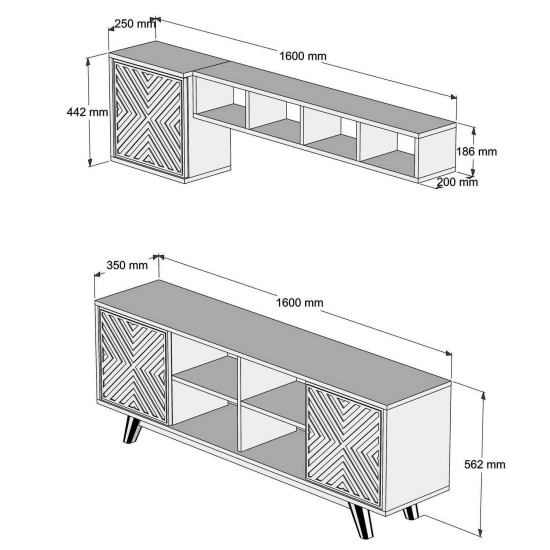 TV Unit Inci - Walnut, Cream Walnut
Cream TV Unit Inci - Walnut, Cream Walnut
Cream