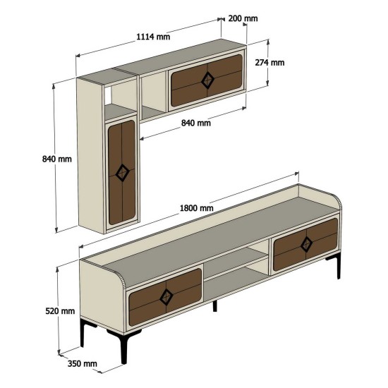 TV Unit Samba - Cream Walnut
Cream