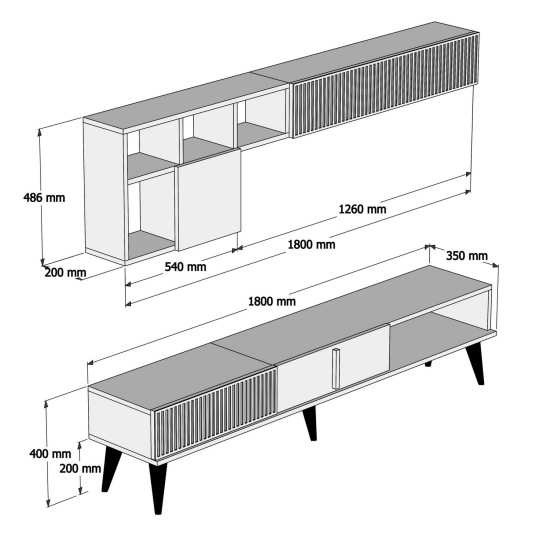TV Unit Milan - Walnut, Black Walnut
Black