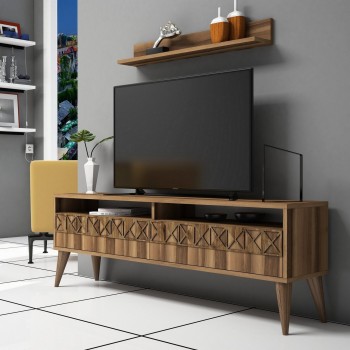 TV Unit Line - Walnut Walnut