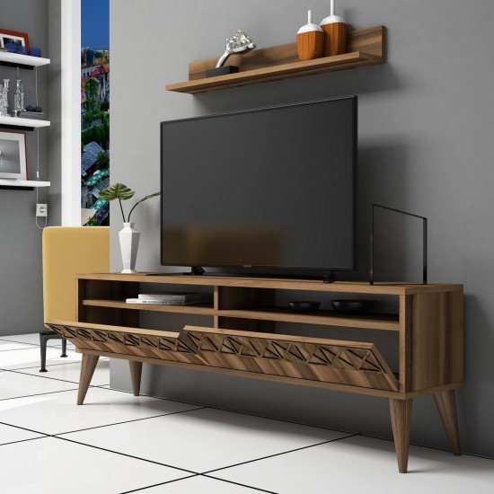 TV Unit Line - Walnut Walnut TV Unit Line - Walnut Walnut