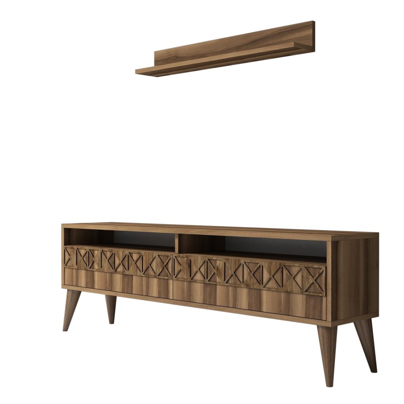 TV Unit Line - Walnut Walnut