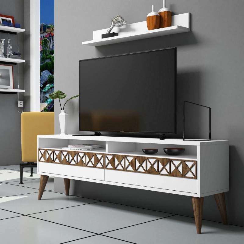 TV Unit Line - White White