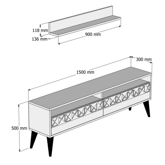 TV Unit Line - White White
