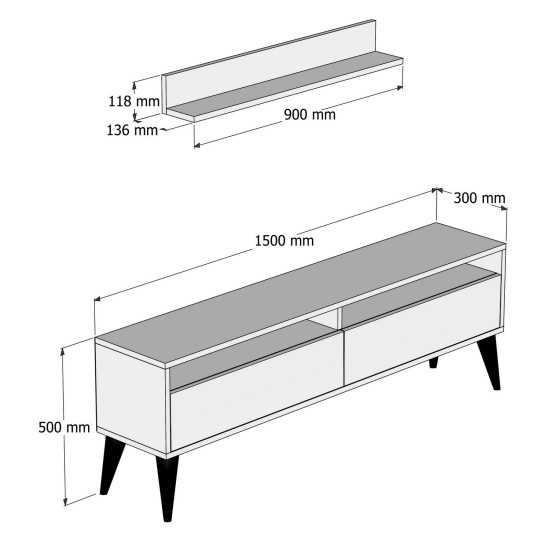TV Unit Best - Cream Cream TV Unit Best - Cream Cream