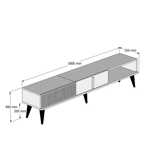 Hanah Home TV Stand Milan - Walnut, Black Walnut
Black
