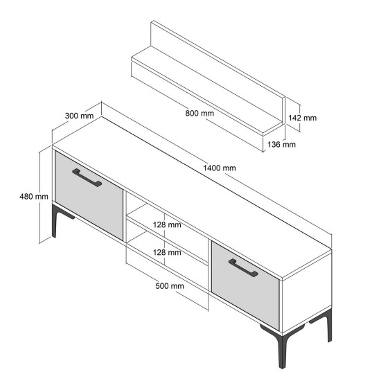 TV Unit Riga - White White TV Unit Riga - White White