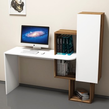 Study Desk Açelya - Walnut, White Walnut
White