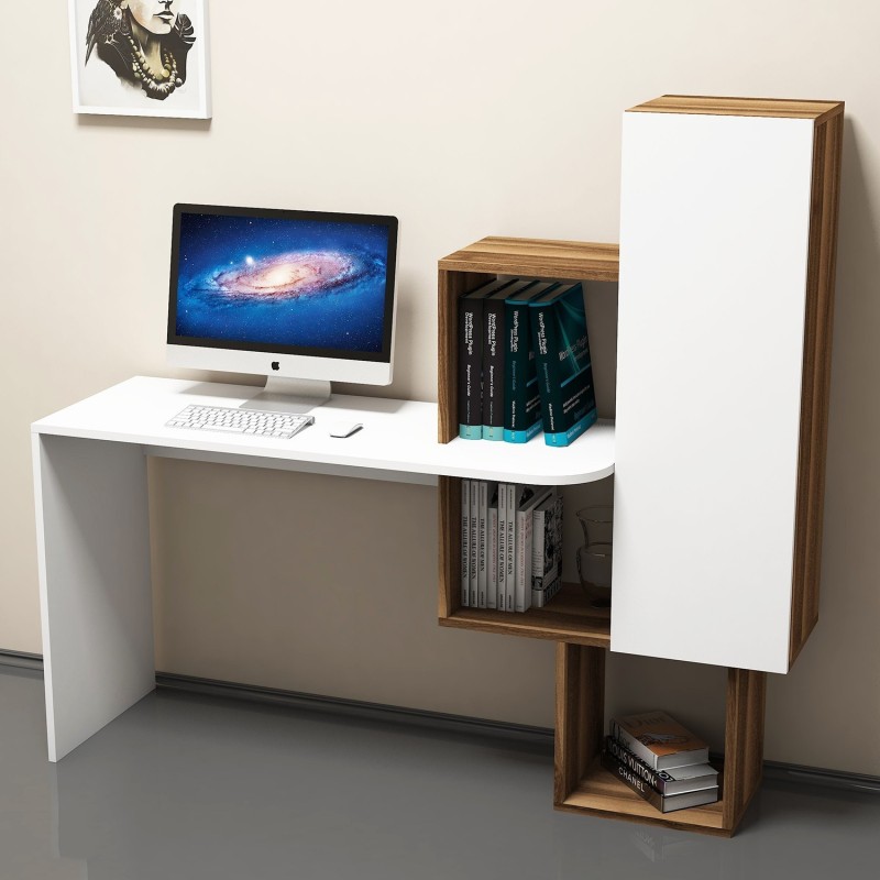 Study Desk Açelya - Walnut, White Walnut
White