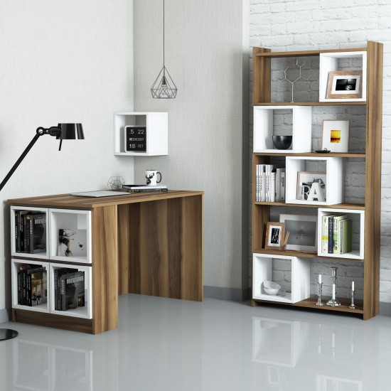 Study Desk & Bookshelf Box - Walnut, White Walnut
White Study Desk & Bookshelf Box - Walnut, White Walnut
White