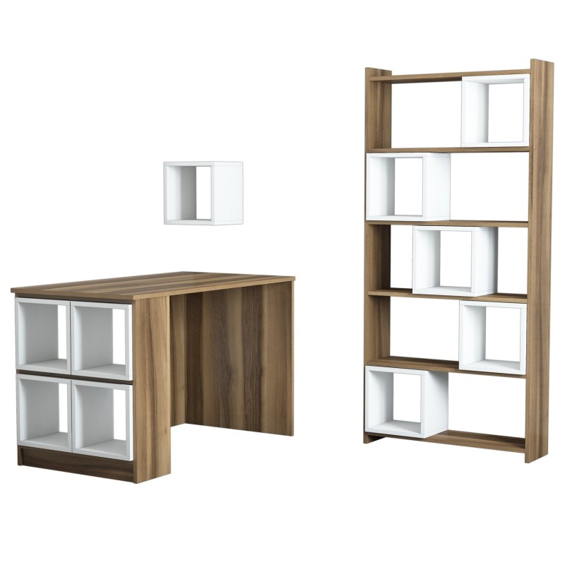 Study Desk & Bookshelf Box - Walnut, White Walnut
White
