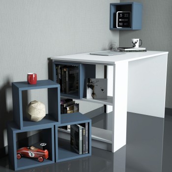 Study Desk & Bookshelf Box - White, Blue White
Blue