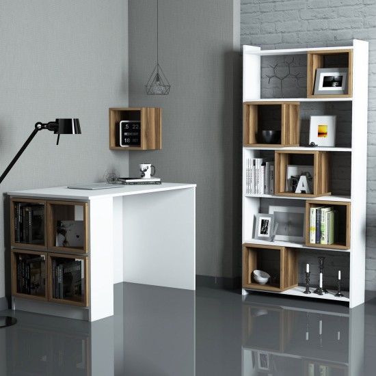 Study Desk & Bookshelf Box - White, Walnut White
Walnut Study Desk & Bookshelf Box - White, Walnut White
Walnut