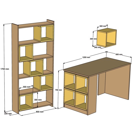 Study Desk & Bookshelf Box - White, Walnut White
Walnut Study Desk & Bookshelf Box - White, Walnut White
Walnut