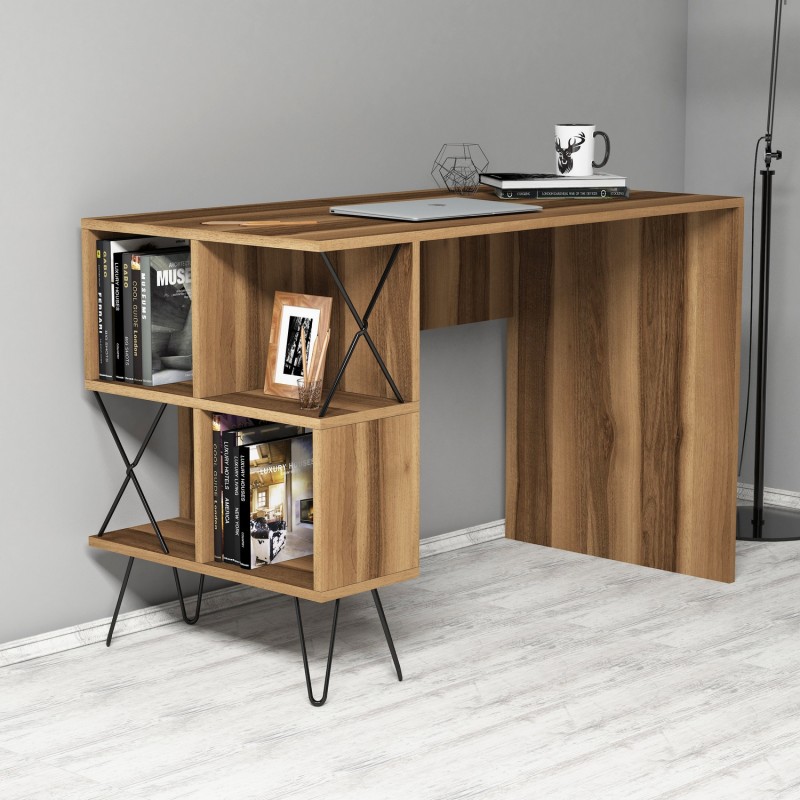 Study Desk & Bookshelf Extra - Walnut Walnut
Black