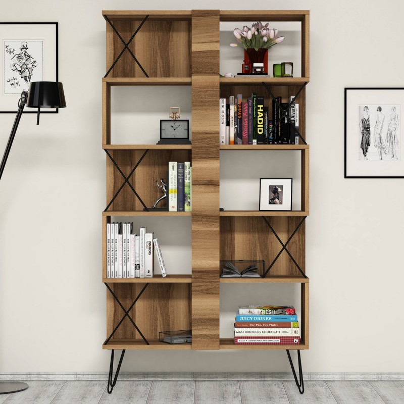 Study Desk & Bookshelf Extra - Walnut Walnut
Black