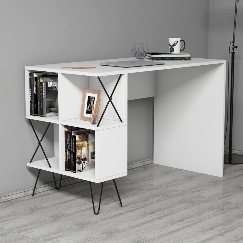 Study Desk & Bookshelf Extra - White White
Black