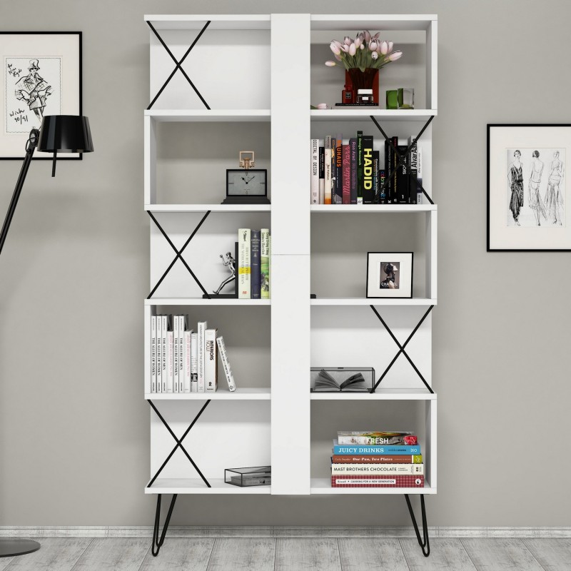 Study Desk & Bookshelf Extra - White White
Black