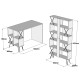 Study Desk & Bookshelf Extra - White White
Black