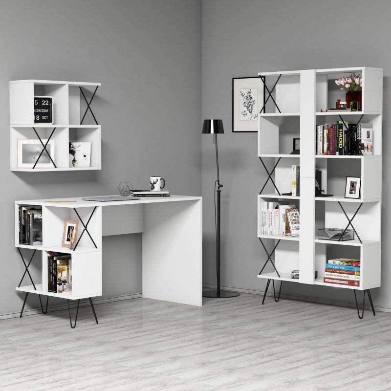 Study Desk & Bookshelf Extra 2 - White White
Black