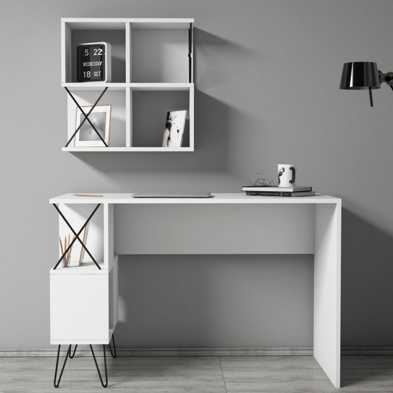 Study Desk & Bookshelf Extra 2 - White White
Black