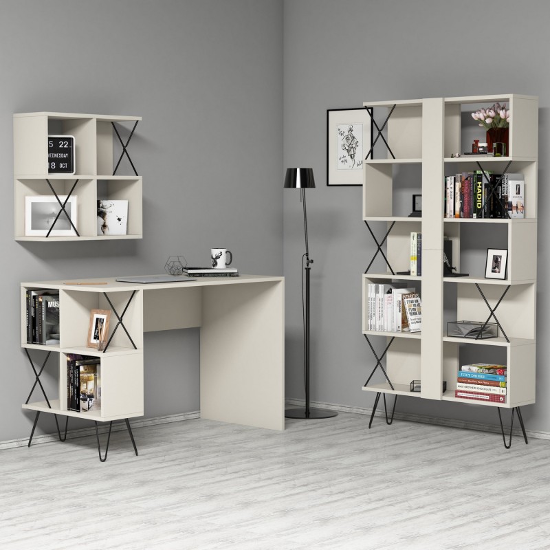 Study Desk & Bookshelf Extra 2 - Cream Cream
Black