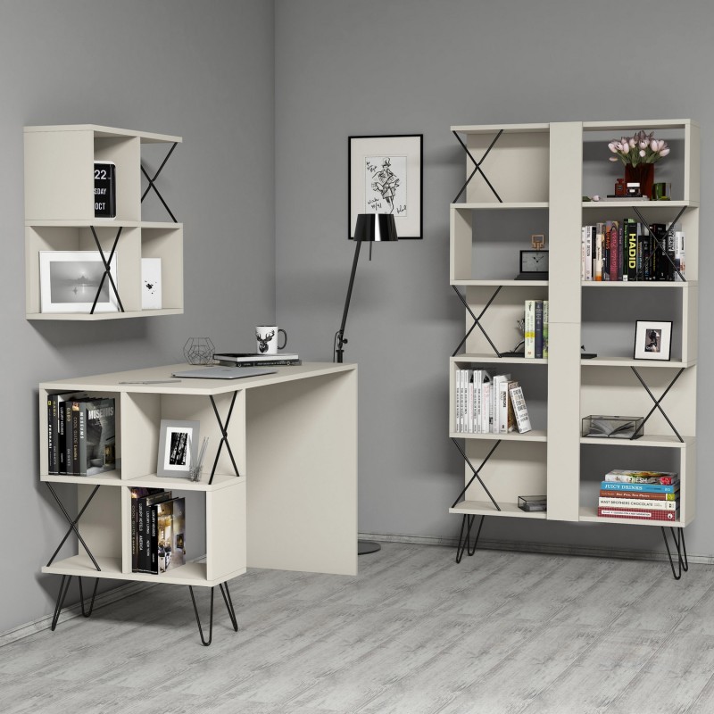 Study Desk & Bookshelf Extra 2 - Cream Cream
Black