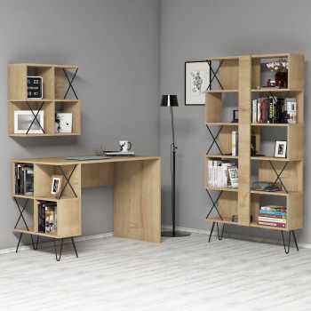 Study Desk & Bookshelf Extra 2 - Oak Oak
Black