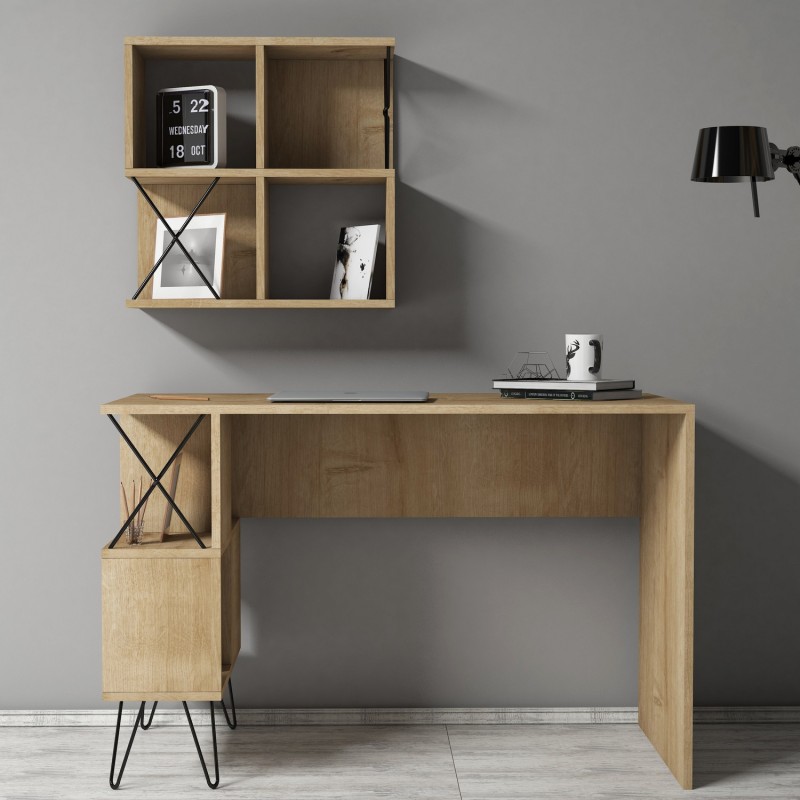 Study Desk & Bookshelf Extra 2 - Oak Oak
Black