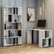 Study Desk & Bookshelf Lima - White, Black Marble White
Black