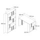 Study Desk & Bookshelf Lima - White, Black Marble White
Black