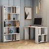 Study Desk & Bookshelf Lima - White, Walnut White
Walnut