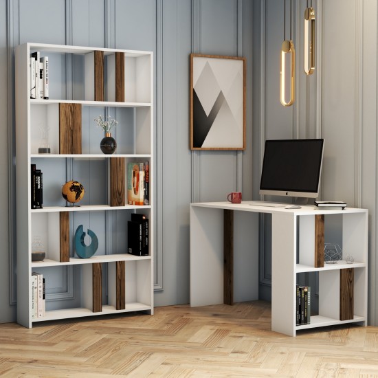Study Desk & Bookshelf Lima - White, Walnut White
Walnut Study Desk & Bookshelf Lima - White, Walnut White
Walnut