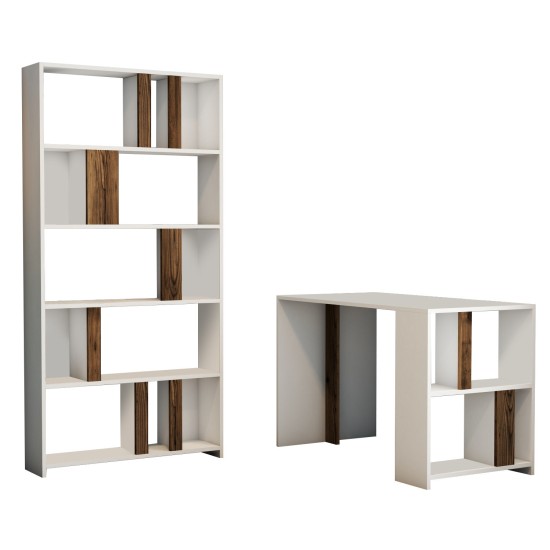 Study Desk & Bookshelf Lima - White, Walnut White
Walnut Study Desk & Bookshelf Lima - White, Walnut White
Walnut