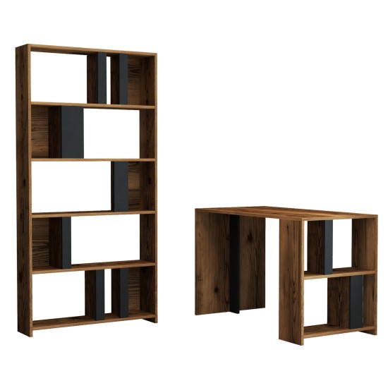 Study Desk & Bookshelf Lima - Walnut, Anthracite Walnut
Anthracite Study Desk & Bookshelf Lima - Walnut, Anthracite Walnut
Anthracite