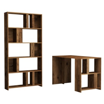 Study Desk & Bookshelf Lima - Walnut Walnut