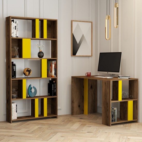 Study Desk & Bookshelf Lima - Walnut, Yellow Walnut
Yellow Study Desk & Bookshelf Lima - Walnut, Yellow Walnut
Yellow